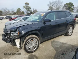 2019 Volkswagen Atlas SE z VIN 1V2UR2CA7KC595615, wystawiony jako Copart lot #46183565 z przebiegiem 53 407 mil mil oraz Szkoda całkowita • Salvage title. Historia ofert i sprzedaży dostępna na DreamBid. Obrazek 1.