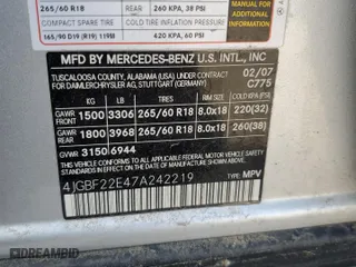 2007 Mercedes-Benz GL-Class with VIN 4JGBF22E47A242219, listed as a Copart auction lot 71835974 with 152,354 mi miles and Salvage Title. Bid and sale history available at carsss.com. Image 13.