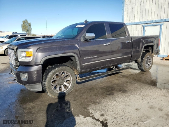 2015 GMC Sierra 2500HD available WiFi Denali with VIN 1GT120E81FF636011, listed as a Copart auction lot 46609505 with NaN miles and Salvage Title. Bid and sale history available at carsss.com. Image 1.