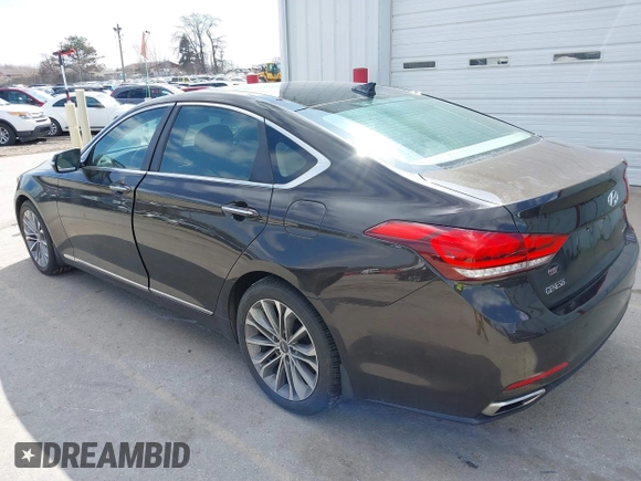 2015 Hyundai Genesis 3.8L with VIN KMHGN4JE3FU023383, listed as a IAAI auction lot 41865758 with 159,435 mi miles. Bid and sale history available at carsss.com. Image 3.