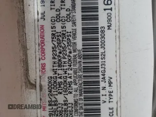 1990 Mitsubishi Montero z VIN JA4GJ31S2LJ003083, wystawiony jako Copart lot #73539314 z przebiegiem 115 191 mil mil oraz Nie do naprawy • Non repairable. Historia ofert i sprzedaży dostępna na DreamBid. Obrazek 13.