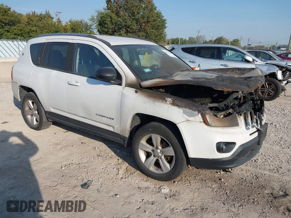 2014 Jeep Compass Sport with VIN 1C4NJDBB3ED892141, listed as a IAAI auction lot 40572980 with 95,826 mi miles. Bid and sale history available at carsss.com. Image 1.