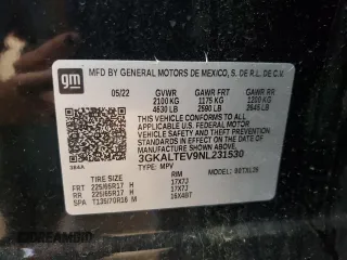 2022 GMC Terrain SLE with VIN 3GKALTEV9NL231530, listed as a Copart auction lot 61862675 with 169,169 mi miles and Clean title. Bid and sale history available at DreamBid. Image 13.