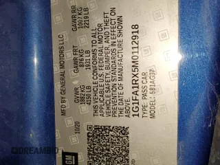 2021 Chevrolet Camaro 1LS с VIN 1G1FA1RX5M0112918, выставлен на аукционе Copart как лот 81147864 с пробегом 50 617 миль миль и Списание • Salvage title. История ставок и продаж доступна на DreamBid. Изображение 12.