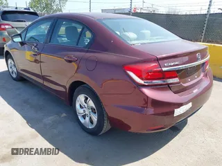 2014 Honda Civic LX with VIN 19XFB2F58EE261765, listed as a IAAI auction lot 42151335 with 55,881 mi miles. Bid and sale history available at carsss.com. Image 3.