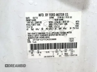 2012 Ford F-150 XL with VIN 1FTNF1CF7CKD33668, listed as a Copart auction lot 58847245 with 151,570 mi miles and Clean title. Bid and sale history available at DreamBid. Image 12.