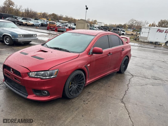 2008 Mitsubishi Lancer Evolution MR with VIN JA3AW56V78U051033, listed as a Copart auction lot 82855894 with 92,726 mi miles and Salvage Title. Bid and sale history available at carsss.com. Image 2.