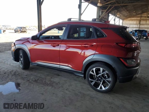 2022 Hyundai Kona Limited with VIN KM8K53A35NU801328, listed as a Copart auction lot 80378344 with 18,600 mi miles and Salvage Title. Bid and sale history available at carsss.com. Image 2.