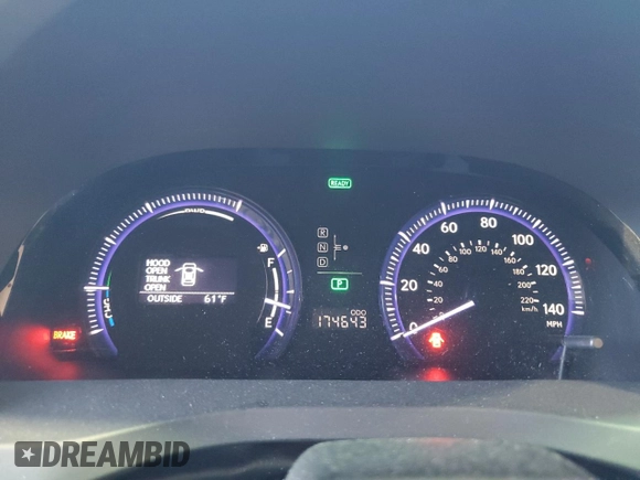 2010 Lexus HS 250h with VIN JTHBB1BA3A2012663, listed as a Copart auction lot 81387964 with 174,643 mi miles and Salvage Title. Bid and sale history available at DreamBid. Image 9.
