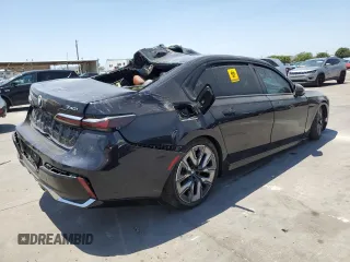 2023 BMW 7 Series 740i with VIN WBA23EH07PCL47297, listed as a Copart auction lot 60743543 with Not Provided miles and . Bid and sale history available at DreamBid. Image 3.