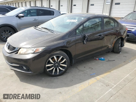 2014 Honda Civic EX-L with VIN 2HGFB2F97EH505110, listed as a Copart auction lot 50043125 with 158,127 mi miles and Salvage Title. Bid and sale history available at DreamBid. Image 1.
