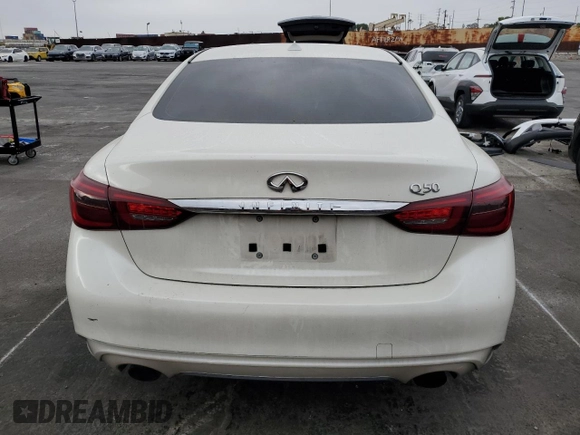 2019 Infiniti Q50 Luxe with VIN JN1EV7APXKM541762, listed as a Copart auction lot 59035515 with 59,295 mi miles and Salvage title. Bid and sale history available at DreamBid. Image 6.
