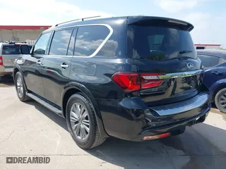 2018 Infiniti QX80 with VIN JN8AZ2NF4J9660983, listed as a IAAI auction lot 42063055 with 24,347 mi miles. Bid and sale history available at carsss.com. Image 3.