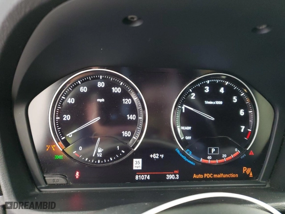 2018 BMW X1 sDrive28i with VIN WBXHU7C34J5L08334, listed as a Copart auction lot 52177725 with 81,074 mi miles and Salvage Title. Bid and sale history available at carsss.com. Image 9.