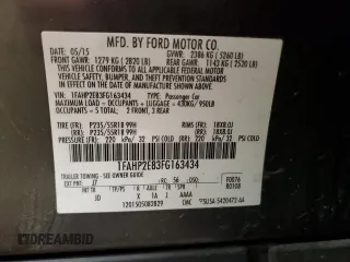 2015 Ford Taurus SEL with VIN 1FAHP2E83FG163434, listed as a Copart auction lot 56521265 with 53,130 mi miles and Clean title. Bid and sale history available at DreamBid. Image 12.
