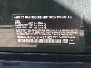2022 BMW 4 Series 430i with VIN WBA63AV02NFM97103, listed as a IAAI auction lot 41756950 with 31,451 mi miles. Bid and sale history available at carsss.com. Image 9.