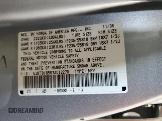 2007 Acura RDX Technology with VIN 5J8TB18567A012270, listed as a Copart auction lot 72528654 with 185,508 mi miles and Clean Title. Bid and sale history available at carsss.com. Image 13.