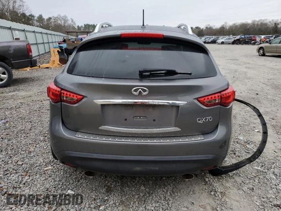 2017 Infiniti QX70 z VIN JN8CS1MW6HM415974, wystawiony jako Copart lot #86130374 z przebiegiem 77 638 mil mil oraz Szkoda całkowita • Salvage title. Historia ofert i sprzedaży dostępna na DreamBid. Obrazek 6.