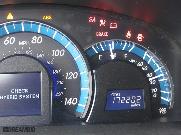 2012 Toyota Camry Hybrid XLE with VIN 4T1BD1FK8CU042730, listed as a IAAI auction lot 41803259 with 172,202 mi miles. Bid and sale history available at carsss.com. Image 16.