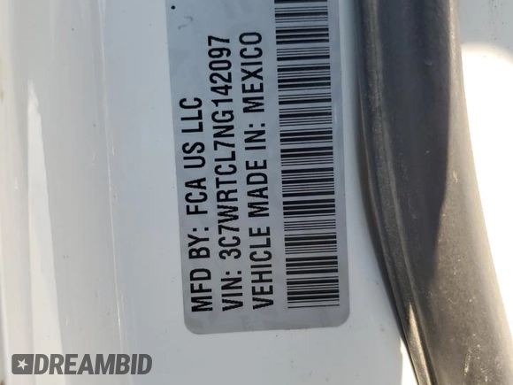 2022 Ram 3500 Tradesman z VIN 3C7WRTCL7NG142097, wystawiony jako Copart lot #68996294 z przebiegiem Nie podano mil oraz Szkoda całkowita • Salvage title. Historia ofert i sprzedaży dostępna na DreamBid. Obrazek 12.