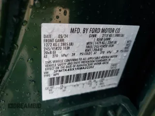 2024 Ford Mustang Mach-E GT z VIN 3FMTK4SX1RMA22202, wystawiony jako Copart lot #76309274 z przebiegiem 4 093 mil mil oraz Szkoda całkowita • Salvage title. Historia ofert i sprzedaży dostępna na DreamBid. Obrazek 13.