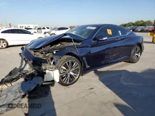 2021 Infiniti Q60 Luxe with VIN JN1EV7KKXMM410689, listed as a Copart auction lot 74619344 with 53,694 mi miles and Salvage Title. Bid and sale history available at carsss.com. Image 1.