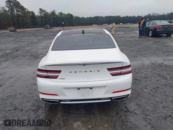 2022 Genesis G80 2.5T with VIN KMTGB4SCXNU112734, listed as a IAAI auction lot 41767129 with 25,008 mi miles. Bid and sale history available at carsss.com. Image 16.