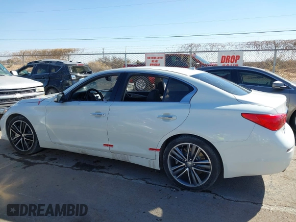 2017 Infiniti Q50 2.0t with VIN JN1CV7AR8HM680189, listed as a IAAI auction lot 41430923 with 84,341 mi miles. Bid and sale history available at carsss.com. Image 14.