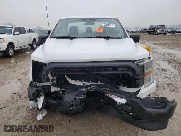 2022 Ford F-150 XL with VIN 1FTMF1CB7NKD02111, listed as a Copart auction lot 43138735 with 58,841 mi miles and Salvage Title. Bid and sale history available at carsss.com. Image 5.