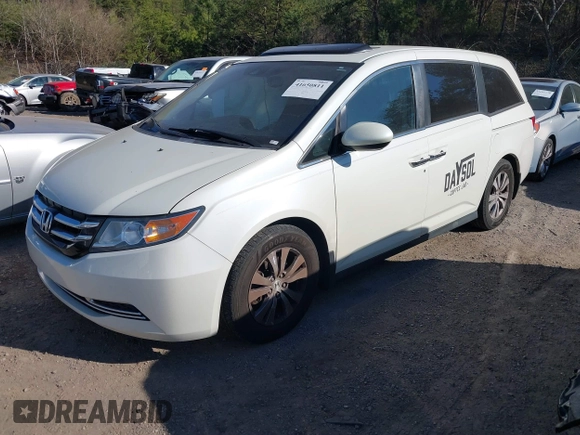 2015 Honda Odyssey EX-L z VIN 5FNRL5H61FB042899, wystawiony jako IAAI lot #41650811 z przebiegiem 162 228 mil mil oraz . Historia ofert i sprzedaży dostępna na DreamBid. Obrazek 2.