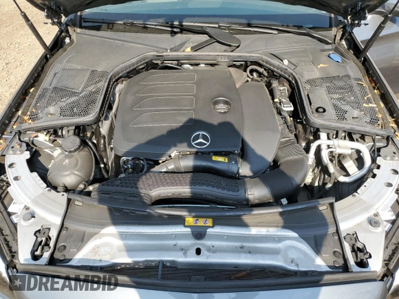 2021 Mercedes-Benz C 300 with VIN W1KWF8DBXMR638766, listed as a Copart auction lot 42577795 with 19,507 mi miles and Salvage Title. Bid and sale history available at carsss.com. Image 11.