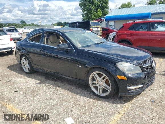 2012 Mercedes-Benz C 250 with VIN WDDGJ4HB0CF755536, listed as a Copart auction lot 58962955 with 117,349 mi miles and Salvage title. Bid and sale history available at DreamBid. Image 4.
