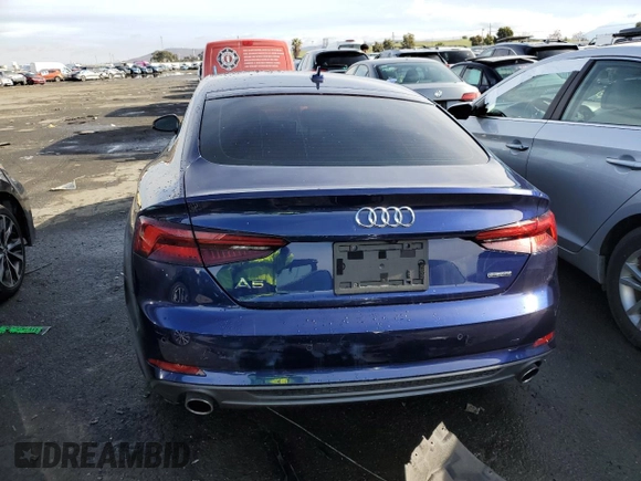 2019 Audi A5 Sportback Premium Plus with VIN WAUENCF57KA039951, listed as a Copart auction lot 80901513 with 43,242 mi miles. Bid and sale history available at carsss.com. Image 6.
