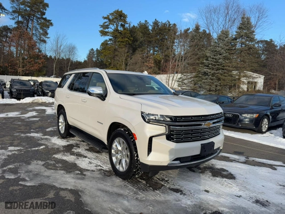 2021 Chevrolet Tahoe Premier with VIN 1GNSKSKD4MR111013, listed as a Copart auction lot 41960855 with 124,443 mi miles and Clean Title. Bid and sale history available at carsss.com. Image 2.