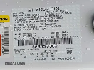 2024 Ford Mustang GT with VIN 1FA6P8CF2R5400362, listed as a IAAI auction lot 42424355 with 5,475 mi miles and . Bid and sale history available at DreamBid. Image 9.