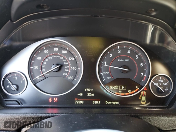 2015 BMW 4 Series 428i with VIN WBA3N7C54FK223828, listed as a Copart auction lot 62425555 with 72,399 mi miles and Salvage title. Bid and sale history available at DreamBid. Image 9.