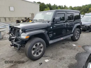 2021 Jeep Wrangler Unlimited Sahara High Altitude with VIN 1C4HJXEM9MW585183, listed as a Copart auction lot 71749574 with 21,526 mi miles and Salvage title. Bid and sale history available at DreamBid. Image 1.