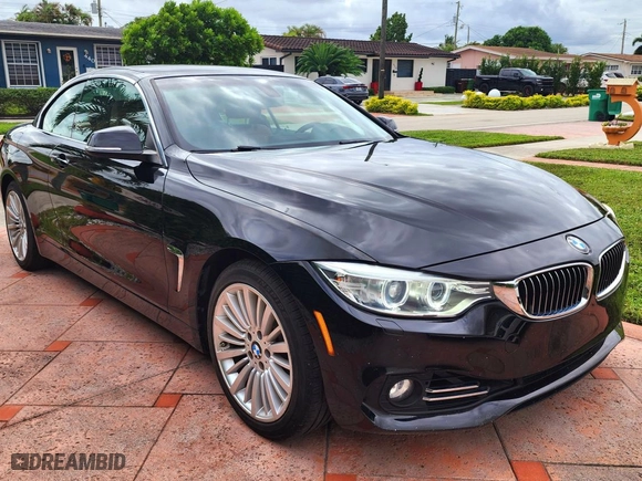 2015 BMW 4 Series 435i xDrive with VIN WBA3T7C56FPW79760, listed as a Copart auction lot 81819524 with 95,605 mi miles and Salvage Title. Bid and sale history available at carsss.com. Image 1.