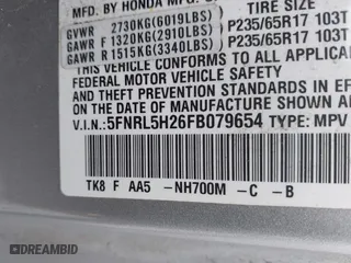 2015 Honda Odyssey LX with VIN 5FNRL5H26FB079654, listed as a IAAI auction lot 41983298 with 88,406 mi miles. Bid and sale history available at carsss.com. Image 9.