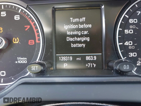 2013 Audi Q5 Premium Plus with VIN WA1LFAFP6DA031799, listed as a IAAI auction lot 42472574 with 139,319 mi miles and . Bid and sale history available at DreamBid. Image 15.
