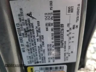 2014 Ford Fusion SE Hybrid with VIN 3FA6P0LUXER226189, listed as a Copart auction lot 59534965 with Not provided miles and Clean title. Bid and sale history available at DreamBid. Image 12.