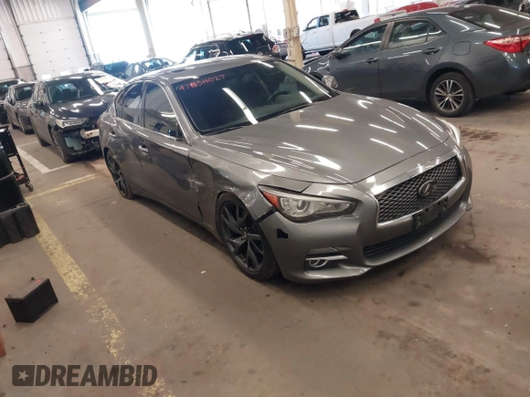 2015 Infiniti Q50 Premium with VIN JN1BV7AP2FM345954, listed as a IAAI auction lot 41514027 with 79,957 mi miles. Bid and sale history available at carsss.com. Image 1.