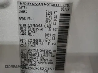 2019 Nissan Rogue SL with VIN 5N1AT2MV2KC827153, listed as a Copart auction lot 52805195 with 67,101 mi miles and Salvage Title. Bid and sale history available at carsss.com. Image 14.