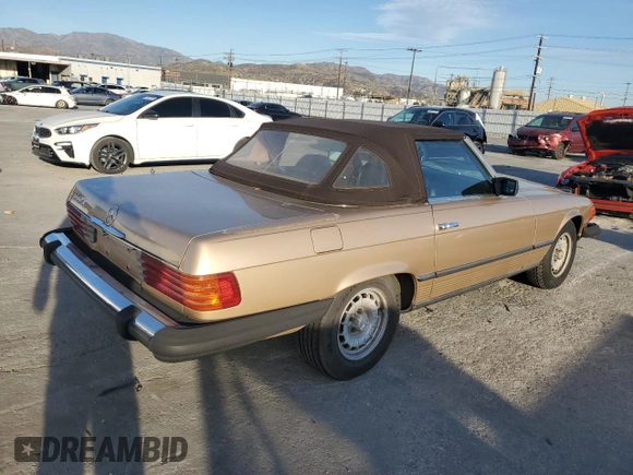 1981 Mercedes-Benz 380 380SL with VIN WDBBA45A8BB003796, listed as a Copart auction lot 46638435 with 122,163 mi miles and Salvage Title. Bid and sale history available at carsss.com. Image 3.