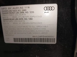 2017 Audi Q5 Premium Plus z VIN WA1L2AFP2HA088082, wystawiony jako IAAI lot #42561795 z przebiegiem 99 194 mil mil oraz . Historia ofert i sprzedaży dostępna na DreamBid. Obrazek 9.