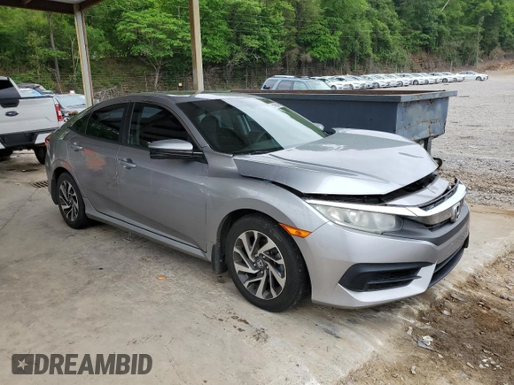 2016 Honda Civic EX with VIN 19XFC2F76GE080083, listed as a Copart auction lot 54966345 with 163,969 mi miles and Salvage Title. Bid and sale history available at DreamBid. Image 4.