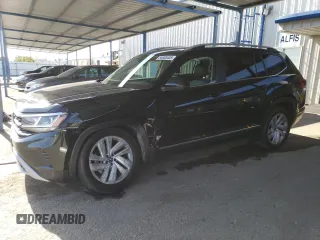 2021 Volkswagen Atlas SEL with VIN 1V2BR2CA9MC596629, listed as a Copart auction lot 55606405 with 34,810 mi miles and Salvage title. Bid and sale history available at DreamBid. Image 1.