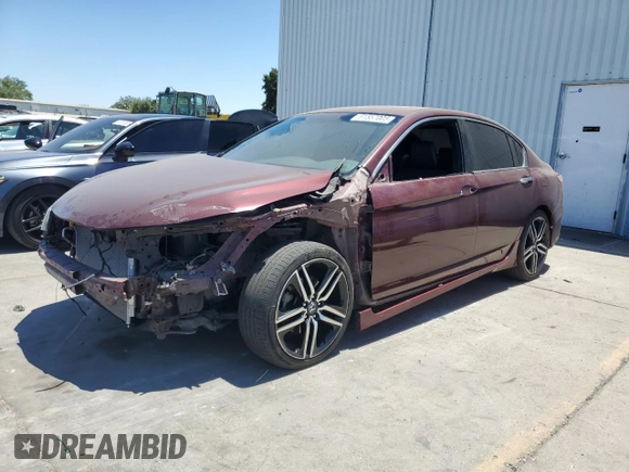 2016 Honda Accord Sport with VIN 1HGCR2F55GA051470, listed as a Copart auction lot 61557005 with 79,305 mi miles and Salvage title. Bid and sale history available at DreamBid. Image 1.