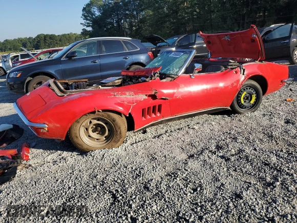 1968 Chevrolet Corvette z VIN 194678S402612, wystawiony jako Copart lot #74560004 z przebiegiem 60 409 mil mil oraz Szkoda całkowita • Salvage title. Historia ofert i sprzedaży dostępna na DreamBid. Obrazek 1.