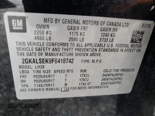2015 GMC Terrain SLT z VIN 2GKALSEK9F6418742, wystawiony jako Copart lot #81772904 z przebiegiem 80 950 mil mil oraz Szkoda całkowita • Salvage title. Historia ofert i sprzedaży dostępna na DreamBid. Obrazek 15.